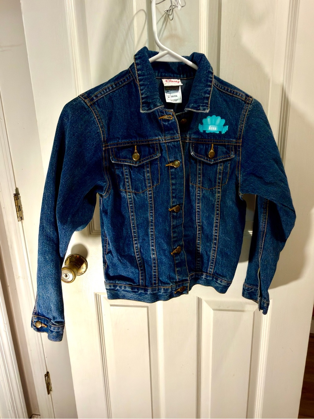 Disney Kids Dark Blue Denim Jacket with Ariel and Turquoise Patch "Anna"